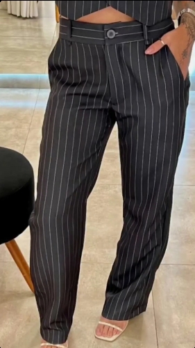Calça social listras giz