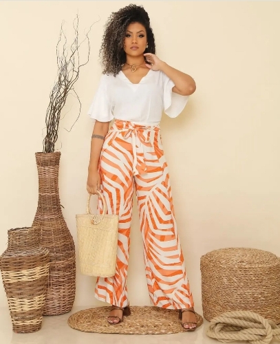 Calça envelope estampada