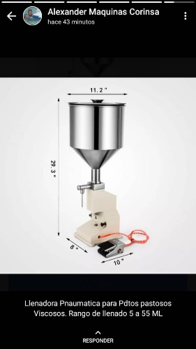 Llenadora de liquidos Viscoso pneumatica 5-55 ml