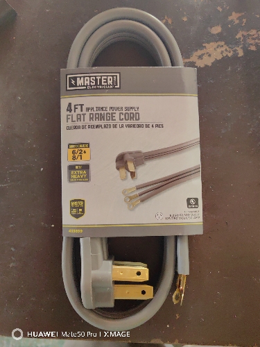 CABLE ELECTRICO P/ESTUFA 4' 50A MASTER 09014ME