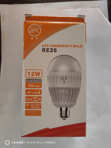 BOMBILLO EMERGENCIA LED 12W 10000K E27 RE26