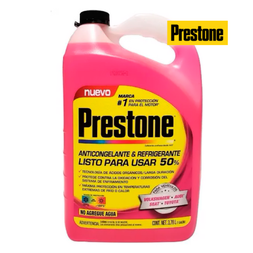 Prestone anticongelante rosa