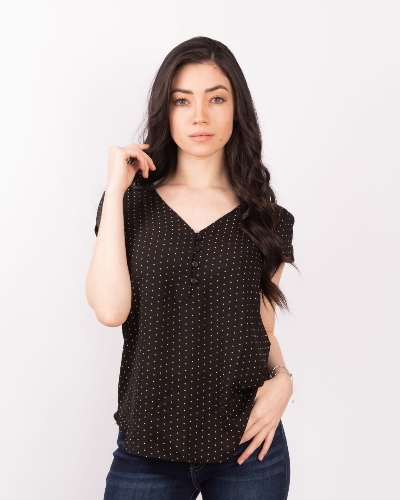 Blusa Negra/ puntos talla L
