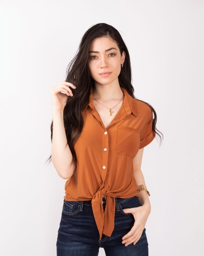 Blusa café Rust talla M