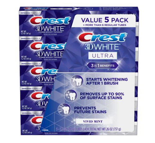 Crema Dental Crest 3D White / 5 Unidades