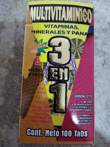 Multivitaminico 3en1 pastilla 100 pz
