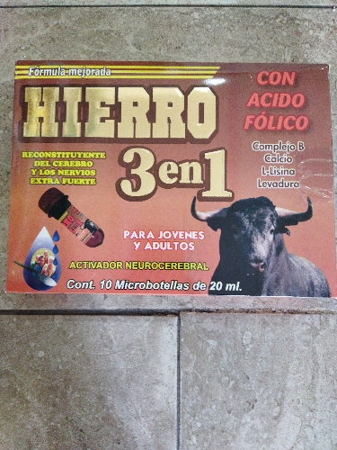 Hierro 3en1 ampolletas 10 pz