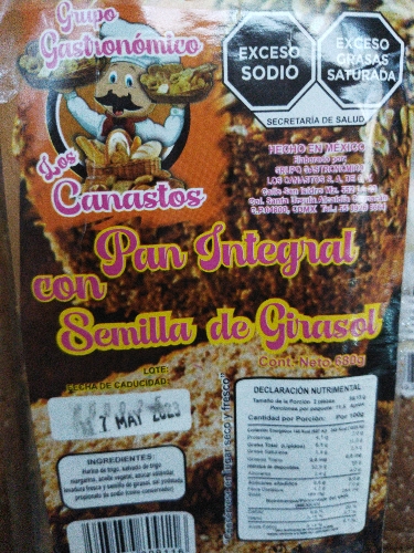 Pan barra semilla de girasol