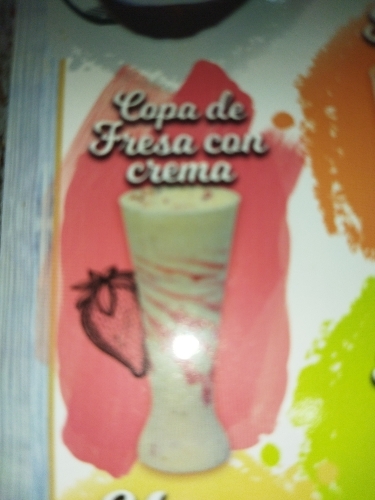 Helado Copa de fresa con crema