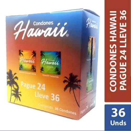 172 Condones Hawaii pague 24 lleve 36