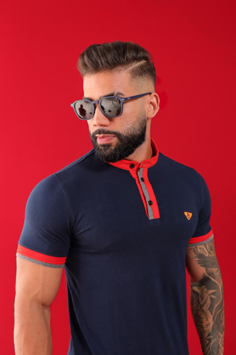 T:G Camisa pow 3 botão Preta @