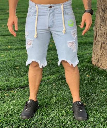 N: 42 Bermuda / jeans wk azul emoji no bolso