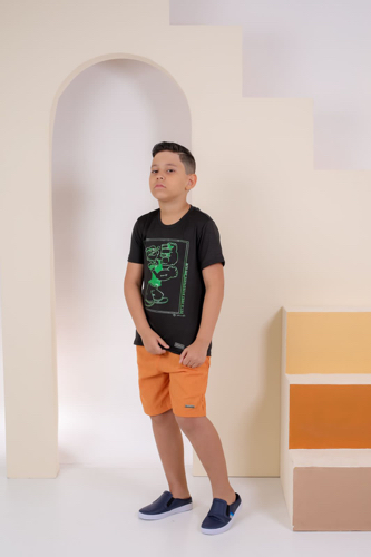 Camisa ojr infantil preta personagem @