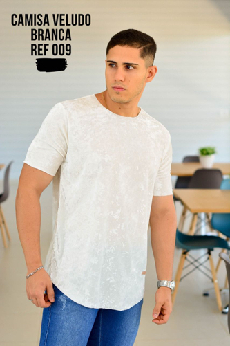 T: M Camisa society veluda branca