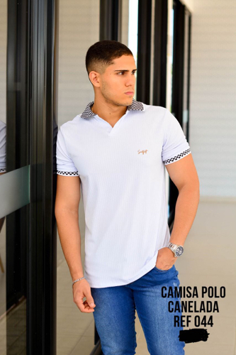 T: M Camisa gola polo society branca