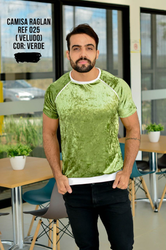 T: M Camisa society veluda verde @