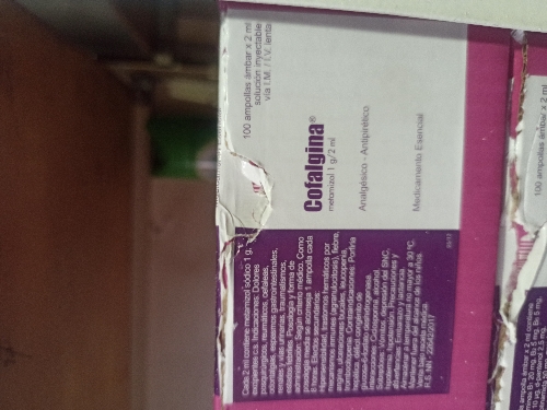 COFALGINA METAMIZOL 1GR/2ML