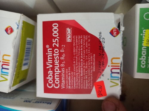 COBA-VIMIN COMPUESTO 25,00 VIT.B1,B6,B12(INTI)