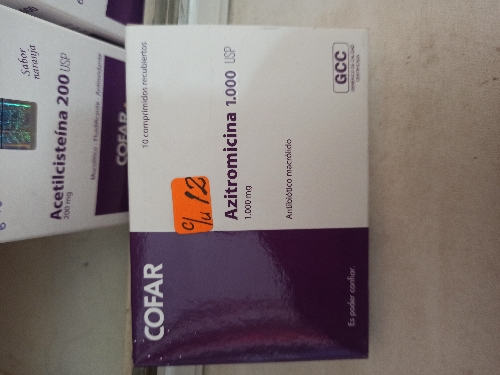 AZITROMICINA COMPRIMIDO 1000  mg (cofar)