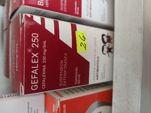 GEFALEX 250 CEFALEXINA 250 MG/5ML INFANTIL X60 ML