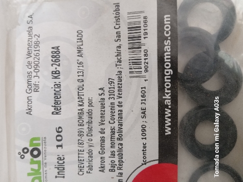 106 Chevette kapitol 13/16 ampliado - kit de bomba