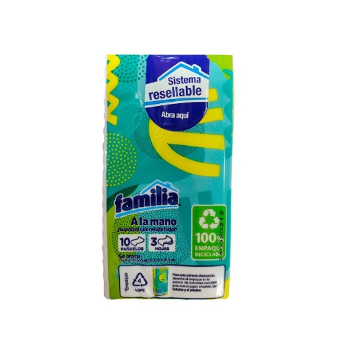 PAÑUELOS FAMILIA SIN AROMA  X 10 U.