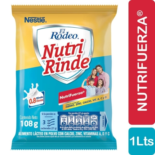 LECHE EN POLVO EL RODEO NUTRI RINDE 108 G