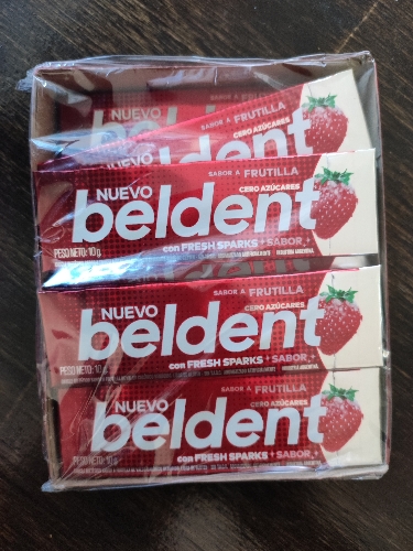 Chicle BELDENT frutilla rojo 10g