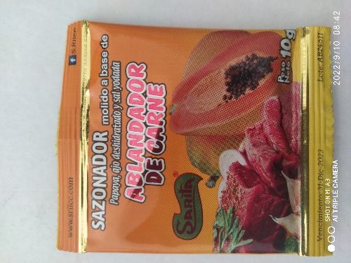 Ablandador de carne polvo sobre 10g