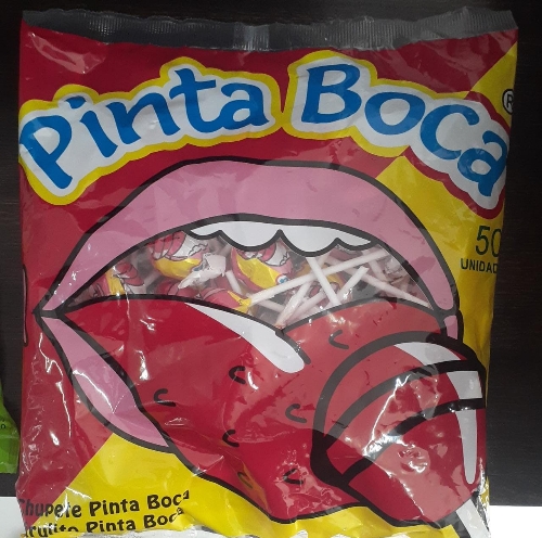 Bolsa de caramelo chupete pinta boca 50unid