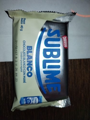 Sublime blanco chocolate blanco con mani 40 g