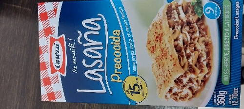 Lasaña precocida CAROZZI 360g