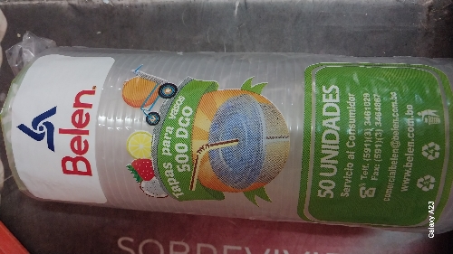 Tapas de vasos 500c bolsa 50unid