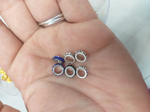 Pasador 8mm plata zirconia