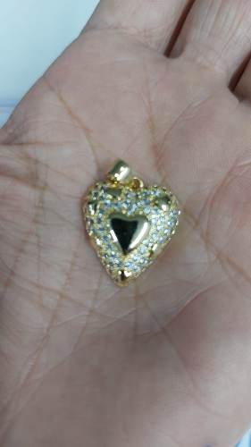 Dije zirconia corazon dorado