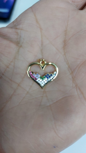 Dije corazón zirconia colorido