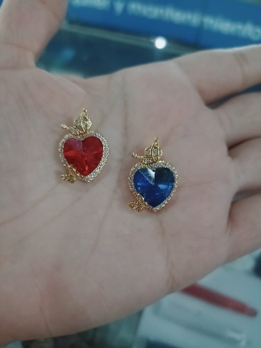 Dije corazón zirconio 23x15x9mm