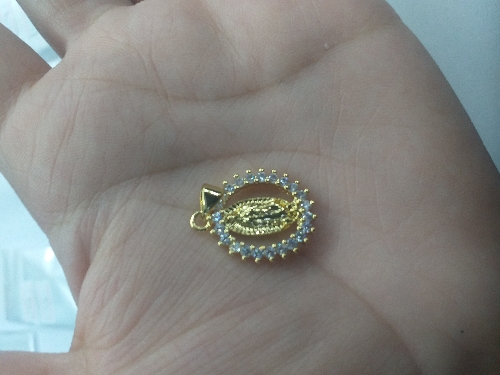 Dije virgen Maria zirconias dorado