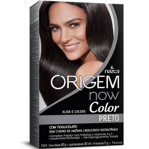 Alisante Origem Color Now Preto Alisa 80g