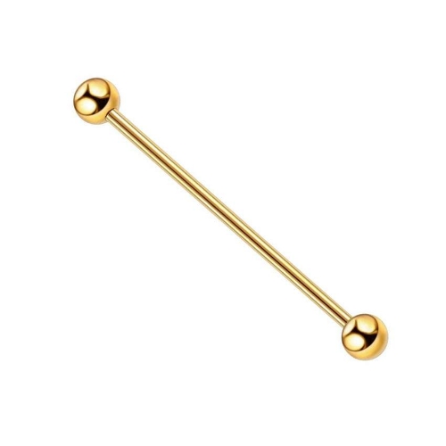 Piercing Orelha Transversal Dourado