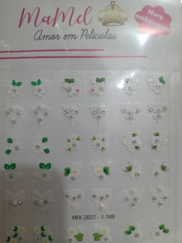 Adesivos de unha com pedras(par)