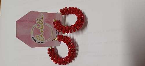 Zarcillos de piedras rojas