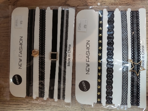 Paquete de chockers negros x4