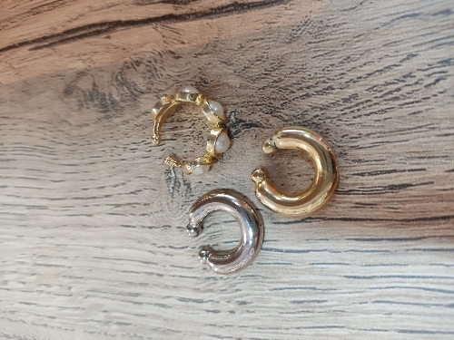 Ear cuff grueso dorado, plateado