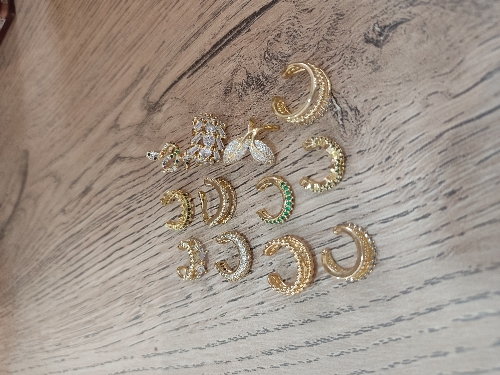 Ear cuff goldfeld con Murano (484)