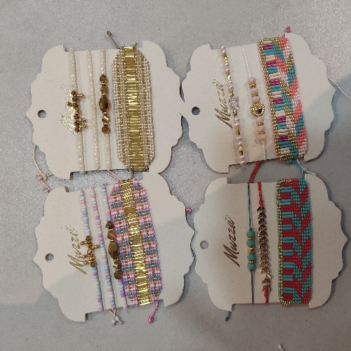 Paquete de pulseras mostazilla tejida (MUZZA)