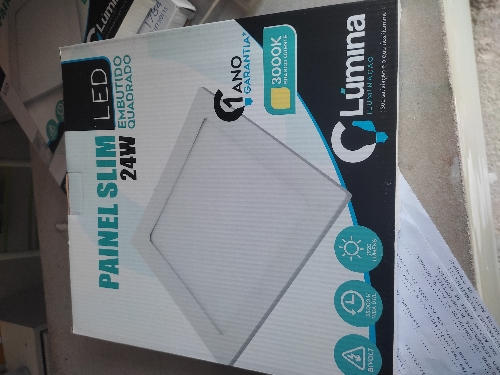 PAINEL LED EMB QUAD 24W 3000K LUMINA