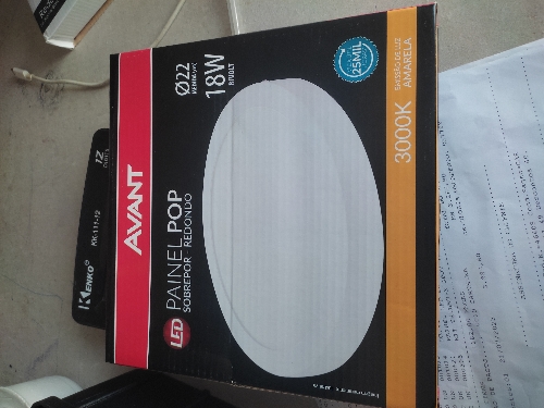 PAINEL LED SOB REDONDO 18W 3000K AVANT