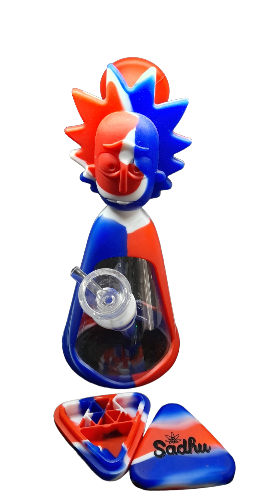 Bong de silicone com vidro rick and morty 18 cm