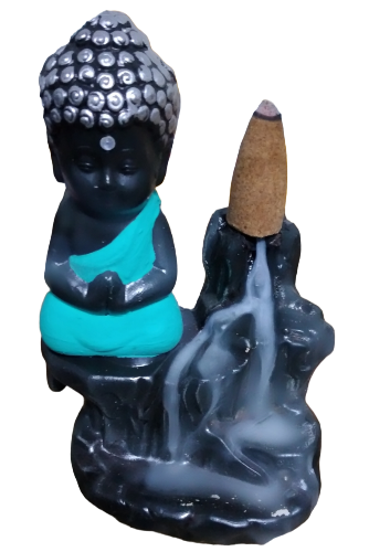 Mini buda cascata incensario